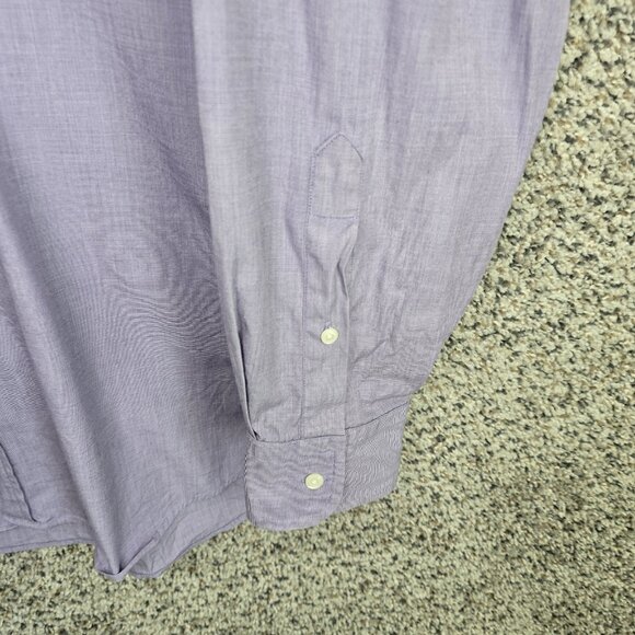 Jos A Bank Dress Shirt Mens 16 35 Purple Regular Fit Button Down Cotton Career - Picture 2 of 7